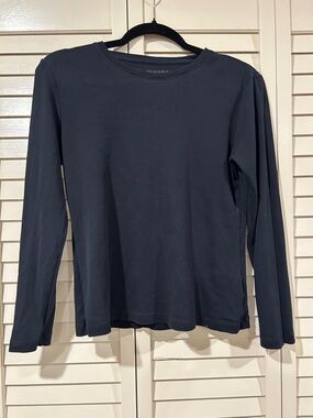 Sonoma Life + Style Women's Long-Sleeve Crew Tee - Black Size Petite Small
